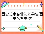 西安美术专业艺考学校(西安艺考美校)