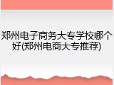 郑州电子商务大专学校哪个好(郑州电商大专推荐)