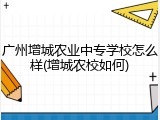 广州增城农业中专学校怎么样(增城农校如何)