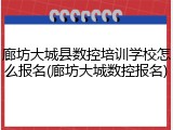 廊坊大城县数控培训学校怎么报名(廊坊大城数控报名)