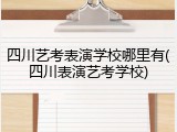 四川艺考表演学校哪里有(四川表演艺考学校)