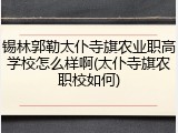 锡林郭勒太仆寺旗农业职高学校怎么样啊(太仆寺旗农职校如何)