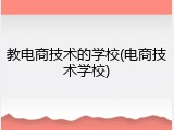 教电商技术的学校(电商技术学校)