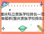 重庆私立贵族学校排名一览表最新(重庆贵族学校排名)