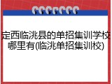 定西临洮县的单招集训学校哪里有(临洮单招集训校)