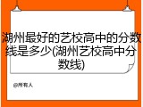 湖州最好的艺校高中的分数线是多少(湖州艺校高中分数线)