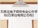 石家庄电子商务专业公办学校(石家庄电商公办校)