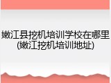 嫩江县挖机培训学校在哪里(嫩江挖机培训地址)