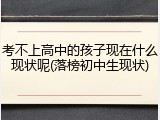 考不上高中的孩子现在什么现状呢(落榜初中生现状)