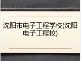 沈阳市电子工程学校(沈阳电子工程校)