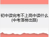 初中读完考不上高中读什么(中考落榜出路)