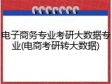 电子商务专业考研大数据专业(电商考研转大数据)