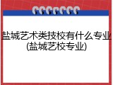 盐城艺术类技校有什么专业(盐城艺校专业)