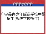 广宁县青少年叛逆学校中职招生(叛逆学校招生)