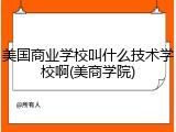 美国商业学校叫什么技术学校啊(美商学院)