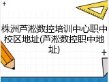 株洲芦淞数控培训中心职中校区地址(芦淞数控职中地址)
