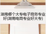 湖南哪个大专电子商务专业好(湖南电商专业好大专)