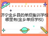 济宁金乡县的单招集训学校哪里有(金乡单招学校)