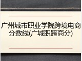 广州城市职业学院跨境电商分数线(广城职跨商分)