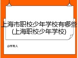 上海市职校少年学校有哪些(上海职校少年学校)