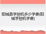 阳城县学挖机多少学费(阳城学挖机学费)