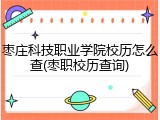 枣庄科技职业学院校历怎么查(枣职校历查询)