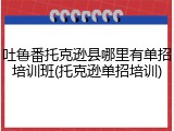 吐鲁番托克逊县哪里有单招培训班(托克逊单招培训)