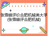 张雪峰评价合肥机械类大学(张雪峰评合肥机械)