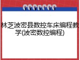 林芝波密县数控车床编程教学(波密数控编程)