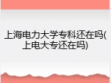 上海电力大学专科还在吗(上电大专还在吗)