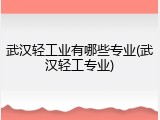 武汉轻工业有哪些专业(武汉轻工专业)