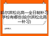 哈尔滨松北高一全日制补习学校有哪些(哈尔滨松北高一补习)