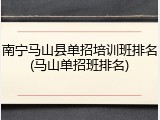 南宁马山县单招培训班排名(马山单招班排名)
