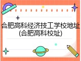 合肥高科经济技工学校地址(合肥高科校址)