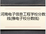 河南电子信息工程学校分数线(豫电子校分数线)
