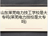 山东莱芜电力技工学校是大专吗(莱芜电力技校是大专吗)