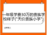 一年级学费30万的贵族学校样子("天价贵族小学")