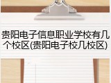 贵阳电子信息职业学校有几个校区(贵阳电子校几校区)