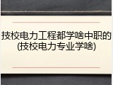 技校电力工程都学啥中职的(技校电力专业学啥)