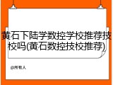 黄石下陆学数控学校推荐技校吗(黄石数控技校推荐)