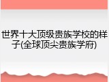 世界十大顶级贵族学校的样子(全球顶尖贵族学府)