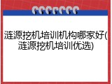 涟源挖机培训机构哪家好(涟源挖机培训优选)