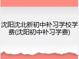 沈阳沈北新初中补习学校学费(沈阳初中补习学费)