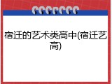 宿迁的艺术类高中(宿迁艺高)