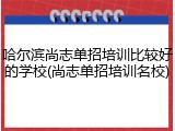 哈尔滨尚志单招培训比较好的学校(尚志单招培训名校)
