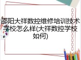 邵阳大祥数控维修培训技术学校怎么样(大祥数控学校如何)