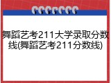 舞蹈艺考211大学录取分数线(舞蹈艺考211分数线)
