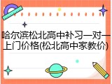 哈尔滨松北高中补习一对一上门价格(松北高中家教价)