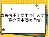嘉兴考不上高中读什么学校(嘉兴高中落榜择校)