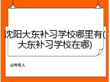 沈阳大东补习学校哪里有(大东补习学校在哪)